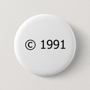 Copyright 1991 6 cm round badge
