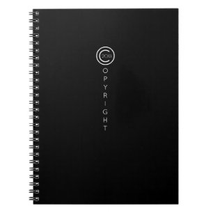 Copyright Modern Typographical Black Notebook