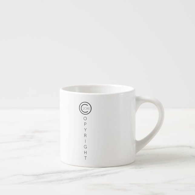 Copyright Modern White Typographical Espresso Cup (Right)