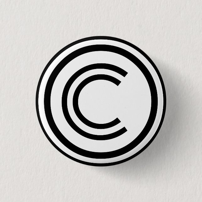 Copyright sign symbol 3 cm round badge (Front)