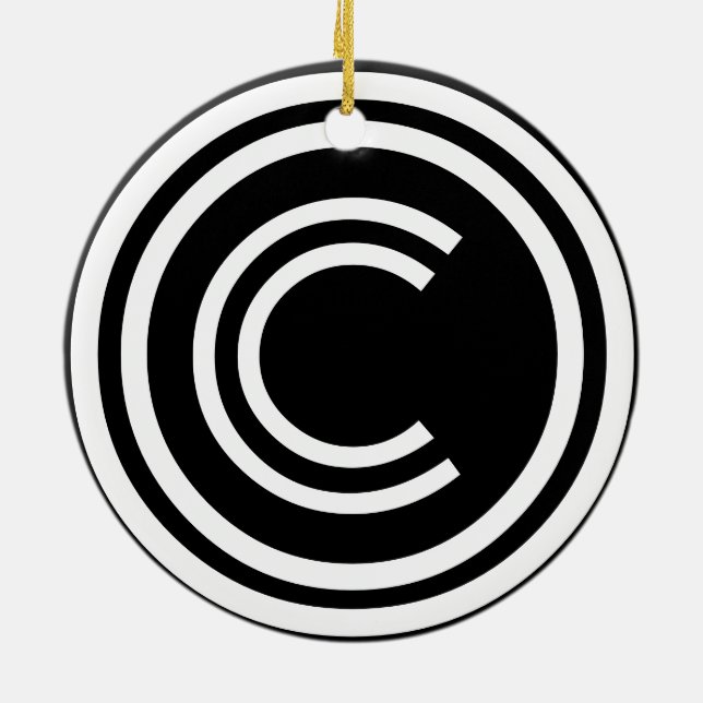 Copyright sign symbol ceramic tree decoration (Back)