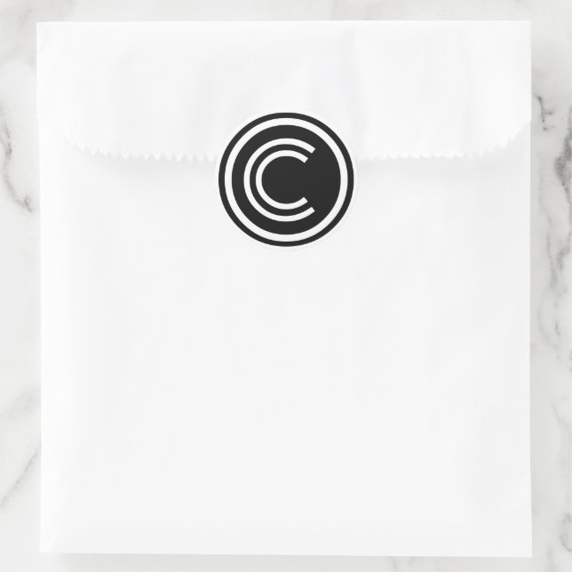 Copyright sign symbol classic round sticker (Bag)