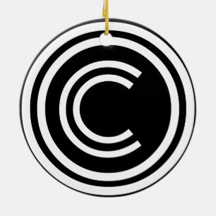 copyright symbol ceramic tree decoration