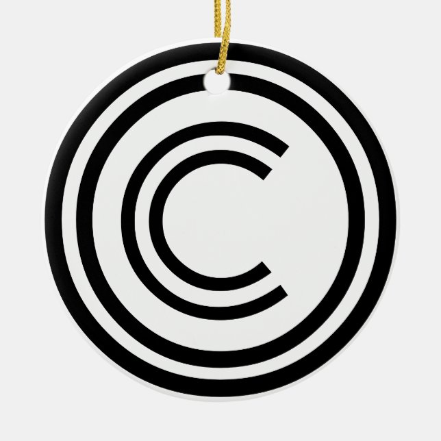 copyright symbol ceramic tree decoration (Front)