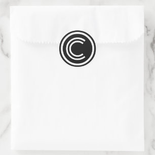 copyright symbol classic round sticker