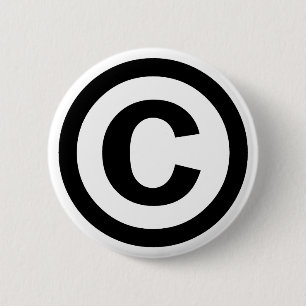 Copyright Symbol Copyrighted Copy Right Icon Sign 6 Cm Round Badge