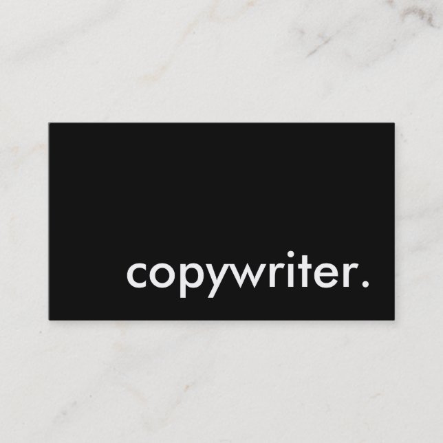 copywriter. business card (Front)