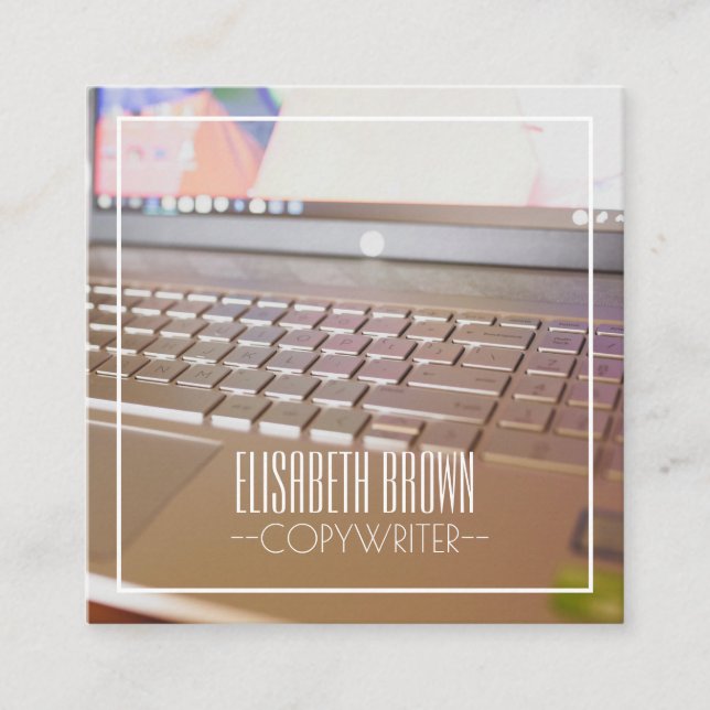 Copywriter Computer Keyboard Business Card (Front)