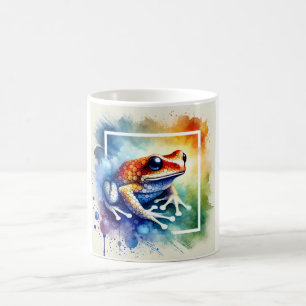 Coqu Frog in Serenity 071124AREF141 - Watercolor Coffee Mug