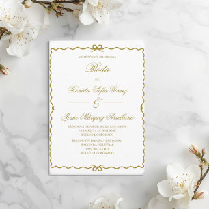Coquet wreath Spanish wedding   Invitation