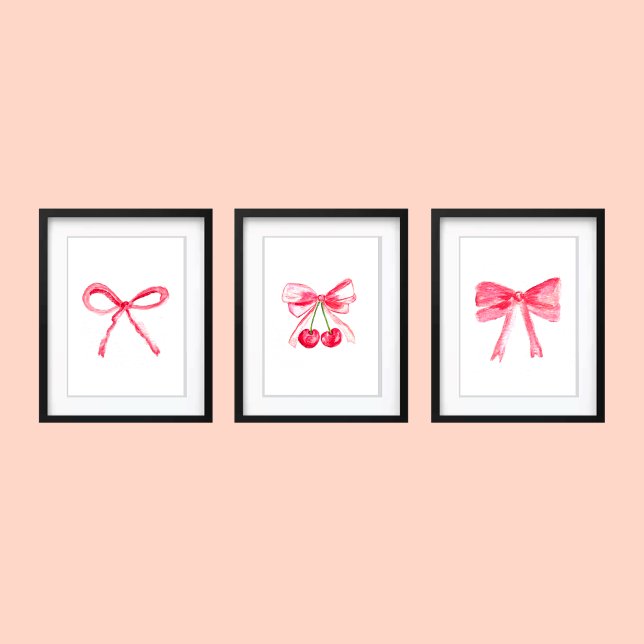 Coquette 16x20 Pink Bows Cute Girl Nursery chic (Creator Uploaded)