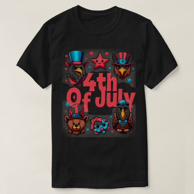 Coquette 4th of July American Flag USA Retro 4th o T-Shirt (Design Front)