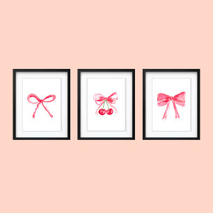 Coquette 5x7 Pink Bows Cute Baby Girl Aesthetics