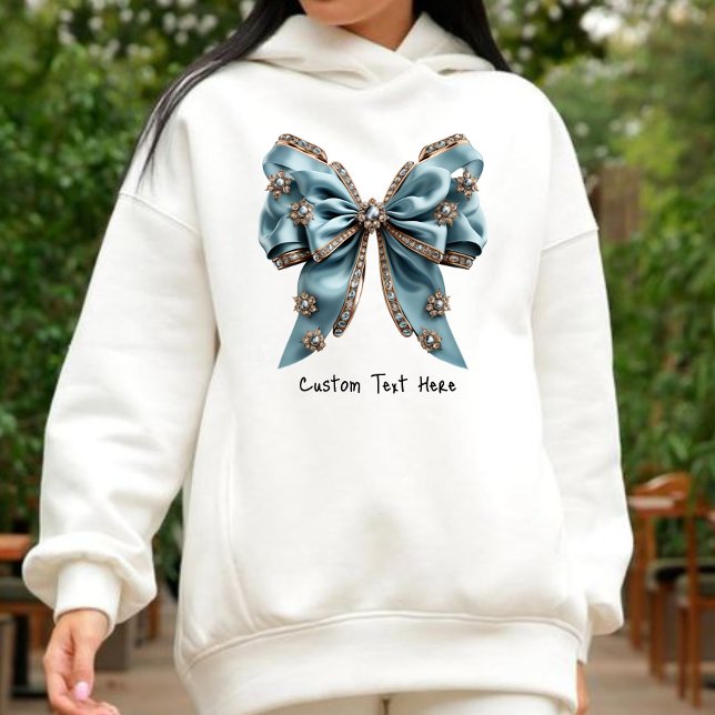 Coquette Aesthetic blue Bow Custom Name Sweatshirt (Creator Uploaded)