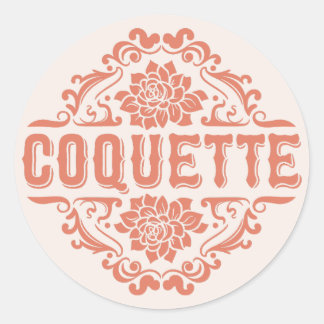Coquette aesthetic girl pastel pink classic round sticker