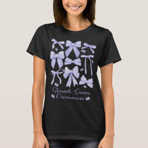 Coquette Aesthetic Periwinkle Bow Stomach Cancer T-Shirt