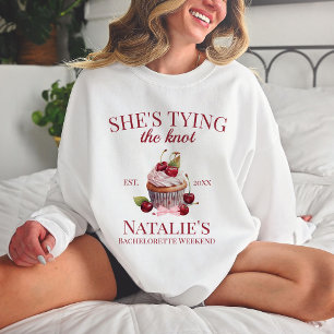 Coquette Aesthetic Pink Bow Cherry Cake Fancy Girl Sweatshirt