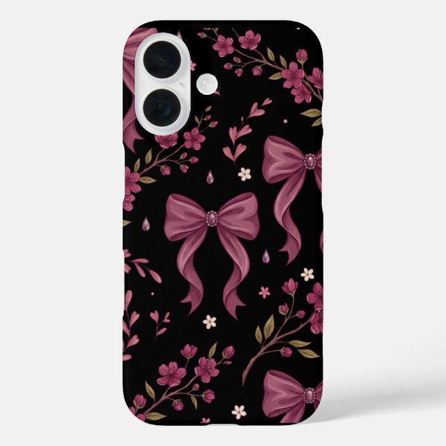Coquette Aesthetic Pink Bows and Floral iPhonecase Case-Mate iPhone Case (Back)