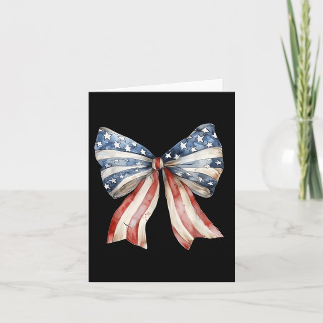 Coquette American Bow Independence Day Shirt  Card (Front)