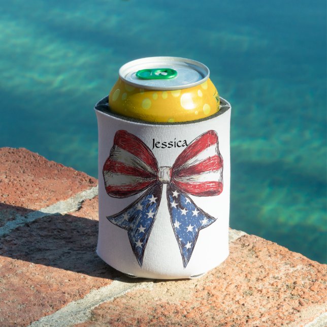 Coquette American Bow Personalised Can Cooler (In Situ Pool)