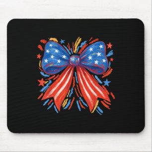 Coquette American Girly 4th Of July American Flag Mouse Pad