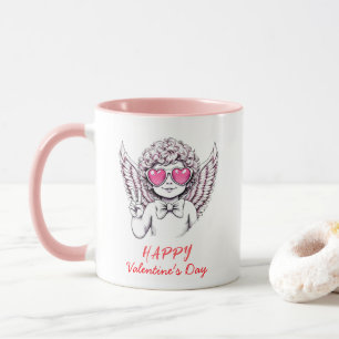 Coquette angel cherub heart Happy Valentine's Day Mug