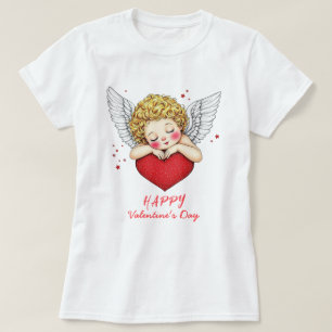 Coquette angel cherub heart Happy Valentine's Day T-Shirt