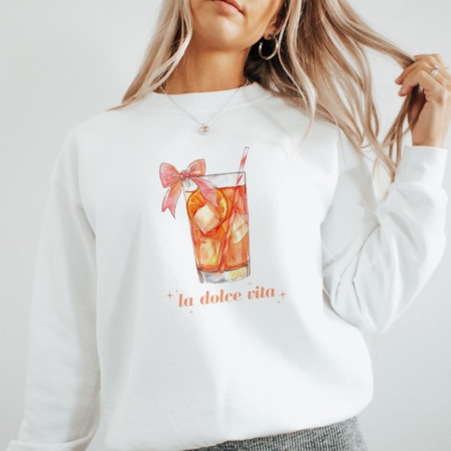 Coquette Aperol Spritz Cocktail 'La Dolce Vita' Sweatshirt (Creator Uploaded)
