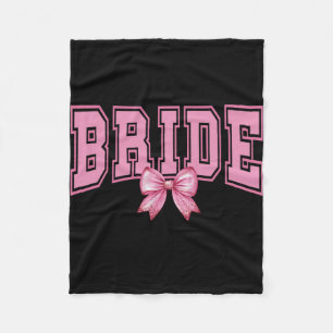 Coquette Bachelorette Party Bride White  Fleece Blanket