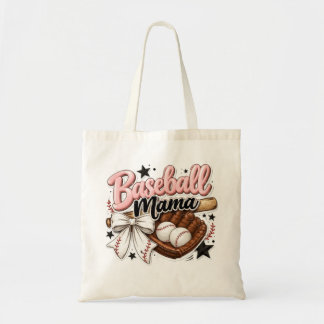 Coquette Baseball game mama women Tote Bag