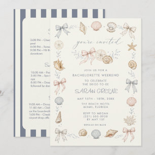 Coquette Beach Bachelorette Weekend Party  Invitation