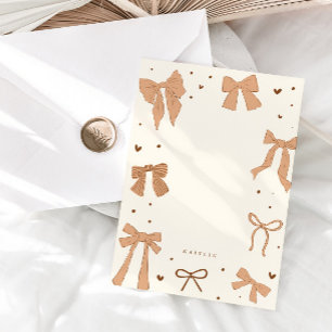 Coquette Beige Bow Ribbon  Card