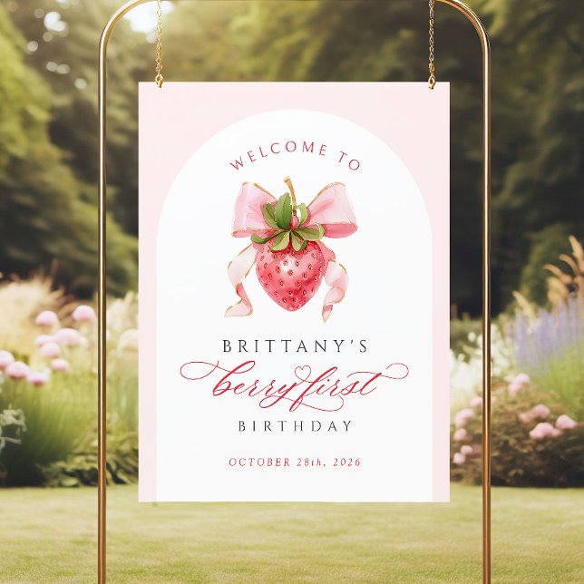 Coquette Berry First Birthday DIGITAL poster (Creator Uploaded)