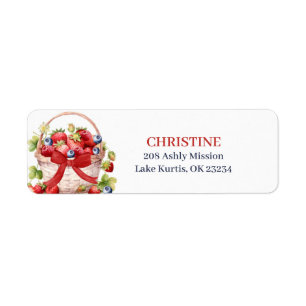 Coquette Berry in Love Bridal Shower Address Label