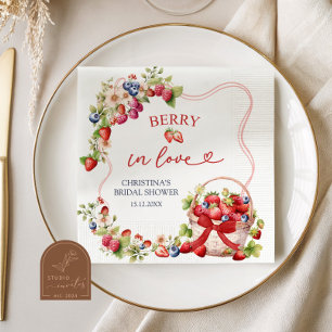 Coquette Berry in Love Bridal Shower Napkins