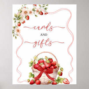 Coquette Berry In Love Cards and Gifts Party Sign