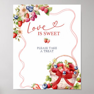Coquette Berry In Love Love is Sweet Party Sign
