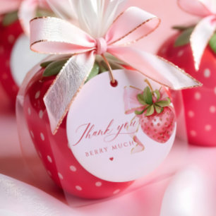 Coquette Berry Sweet Baby Shower Favour Tags