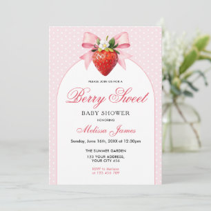 Coquette Berry Sweet Baby Shower Invitation