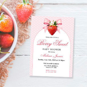 Coquette Berry Sweet Baby Shower Invitation