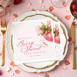 Coquette Berry Sweet Baby Shower Napkin