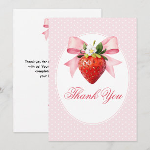 Coquette Berry Sweet Baby Shower Thank You Card