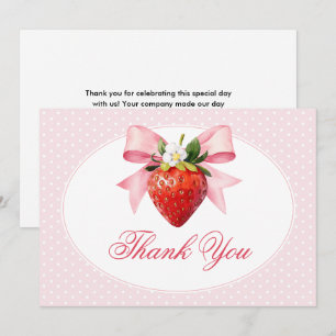 Coquette Berry Sweet Baby Shower Thank You Card