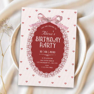 Coquette birthday invitation