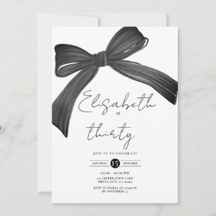 Coquette Black Bow 30th Invitation