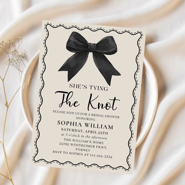 Coquette Black Bow Bridal Shower Invitation (Creator Uploaded)