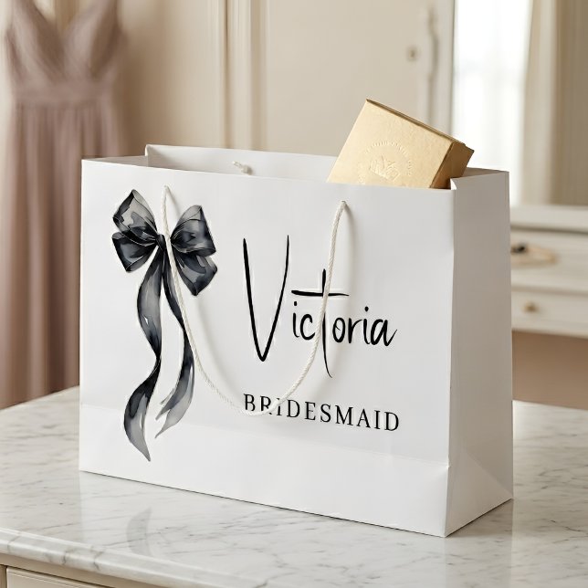 Coquette Black Bow Bridesmaid Gift Bag (Creator Uploaded)