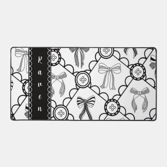 Coquette Black Bow Desk Mat (Front)