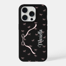 Coquette Black Bow Personalised Phone