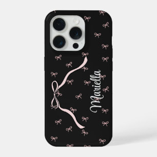 Coquette Black Bow Personalised Phone iPhone 15 Pro Case